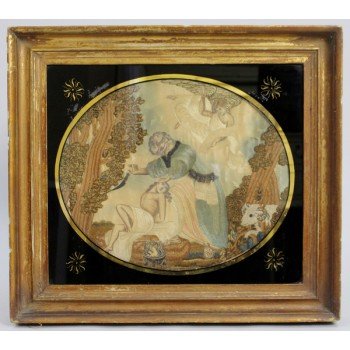 Georgian Silk Needlework The Sacrifice of Isaac c.1790