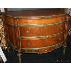 Large Walnut Demilune Commode Chest of Drawers