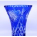 German Blue Overlay Crystal 10 inch Flower Vase