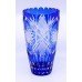 German Lausitzer Blue Overlay Crystal Vase