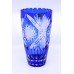 German Lausitzer Blue Overlay Crystal Vase