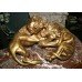 Gilded Sculpture of Lions Fighting