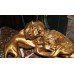 Gilded Sculpture of Lions Fighting
