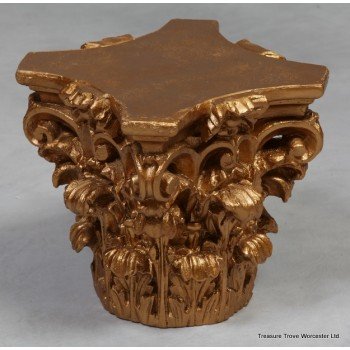 Gilt Corinthian Capital Pedestal Base