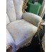 Rococo Italian Silik Carved Wood Upholstered 8 Piece Suite