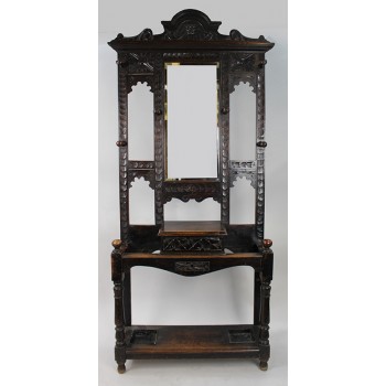 Carved Oak Green Man Victorian Hall Stand