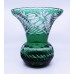 Green Overlay Crystal Splayed Baluster Vase