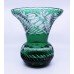 Green Overlay Crystal Splayed Baluster Vase