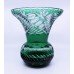 Green Overlay Crystal Splayed Baluster Vase