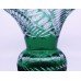 Green Overlay Crystal Splayed Baluster Vase