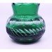 Green Overlay Crystal Splayed Baluster Vase