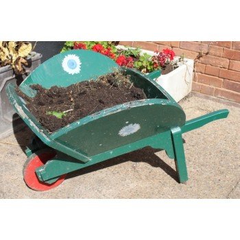 Handmade Wooden & Metal Painted Wheelbarrow Planter