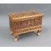 Heavily Carved Footed 19th c. Teak Sewing Chest