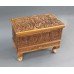 Heavily Carved Footed 19th c. Teak Sewing Chest