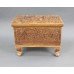 Heavily Carved Footed 19th c. Teak Sewing Chest