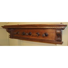 Heavily Carved Wall Mounted Hat & Coat Rail Bracket