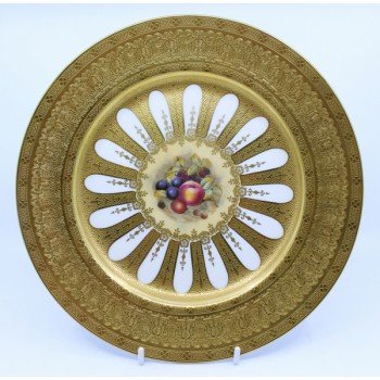 Heavily Gilded Aynsley Fruit Cabinet Plate