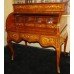 Quality Heavily Inlaid Cylinder Fronted Bureau Desk