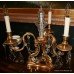 Quality Heavy Ormolu & Crystal Three Light Lamp