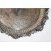 Heavy Ornate Engraved Antique Silver Plated on Copper Charger Tray