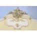 Heavy French Painted Carved Wood Headboard