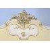 Heavy French Painted Carved Wood Headboard