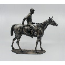 Heavy Pewter Model of Horse & Jockey Fred Archer