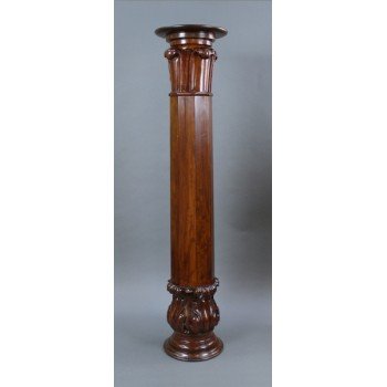 Heavy Victorian Carved Mahogany Pedestal