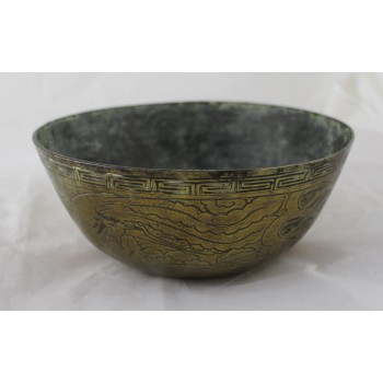 Heavy Late 19th c./Early 20th c.  Decorative Bronze Bowl Made in China
