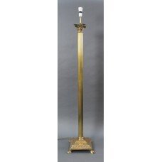 Heavy Vintage Brass Corinthian Column Standard Lamp