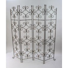 Heavy Wrought Iron Four Fold Screen