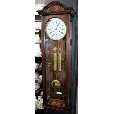 Fine Mahogany Double Weighted Vienna Hermle Wall Clock