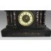 High Victorian Inlaid Black Marble Palladium Mantle Clock