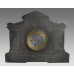 High Victorian Inlaid Black Marble Palladium Mantle Clock