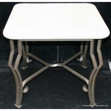 Imitation Marble Metal Base Occasional Table