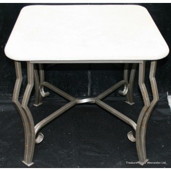 Imitation Marble Metal Base Occasional Table