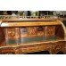 Louis XV Style Heavily Inlaid Cylinder Fronted Royal Desk
