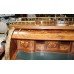 Louis XV Style Heavily Inlaid Cylinder Fronted Royal Desk