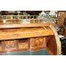 Louis XV Style Heavily Inlaid Cylinder Fronted Royal Desk