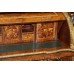 Louis XV Style Heavily Inlaid Cylinder Fronted Royal Desk