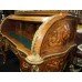 Louis XV Style Heavily Inlaid Cylinder Fronted Royal Desk