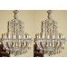 Impressive Pair of Large 19 Light Louis XV Style Crystal Chandeliers
