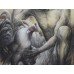Man & Cockerel by Nyoman Ridi (Indonesian, 1945-)