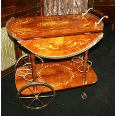 Inlaid Marquetry Drinks Serving Trolley