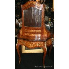 Marquetry Inlaid French Style Cabinet on Stand