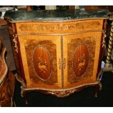 Heavily Inlaid Marble Topped Cocktail Cabinet with Ormolu Mounts