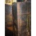 Interesting Antique Hand Painted Four Fold Leather Bound Dressing Screen