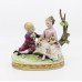 Italian Capodimonte Porcelain Figural Group of Girl & Boy