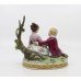 Italian Capodimonte Porcelain Figural Group of Girl & Boy