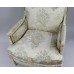 Italian Painted & Gilt Carved Wood Silik Upholstered Armchair